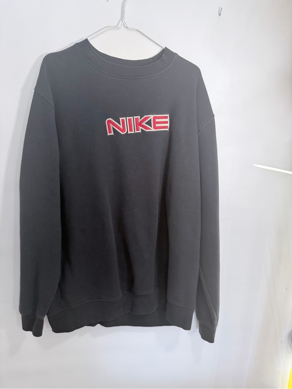 Nike Black Crewneck Sweatshirt with Red Logo